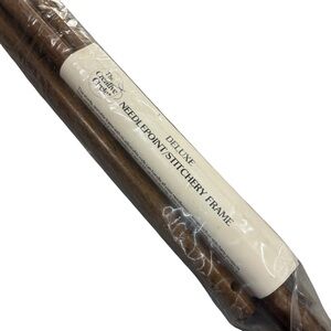 Deluxe Needlepoint Stitchery Frame - Brown Wood